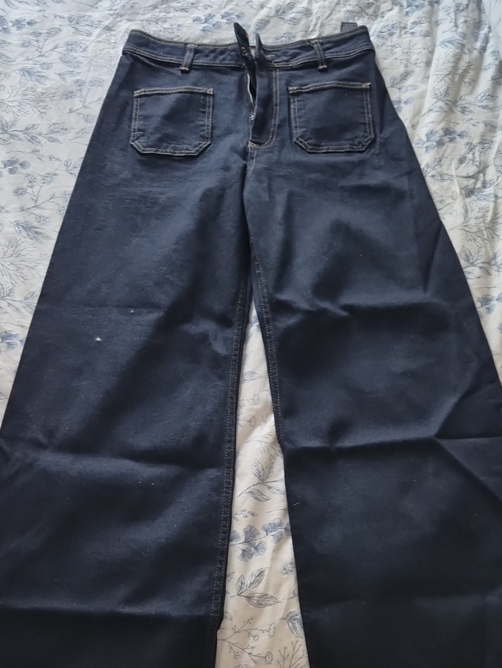 Zara Wide Leg Dark Navy Jeans